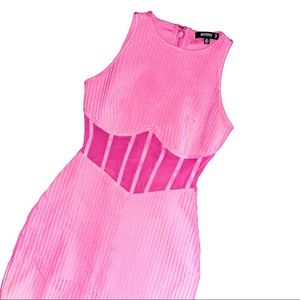 MISSGUIDED Bodycon Mesh Corset Racer Mini Dress